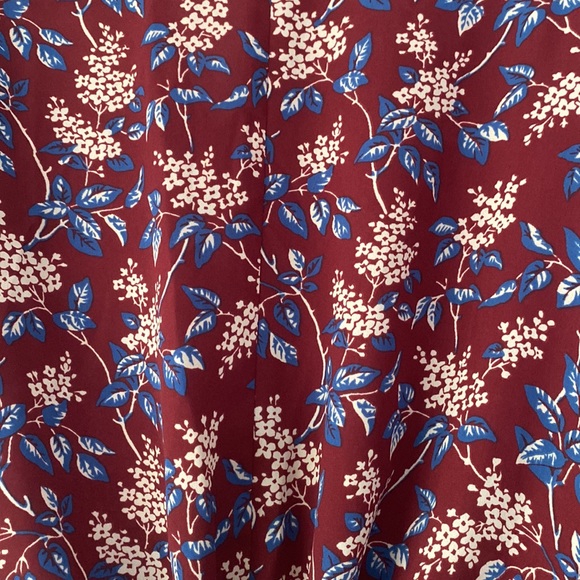 Madewell Burgundy Fall Floral Blouse Top XXS - Picture 8 of 10